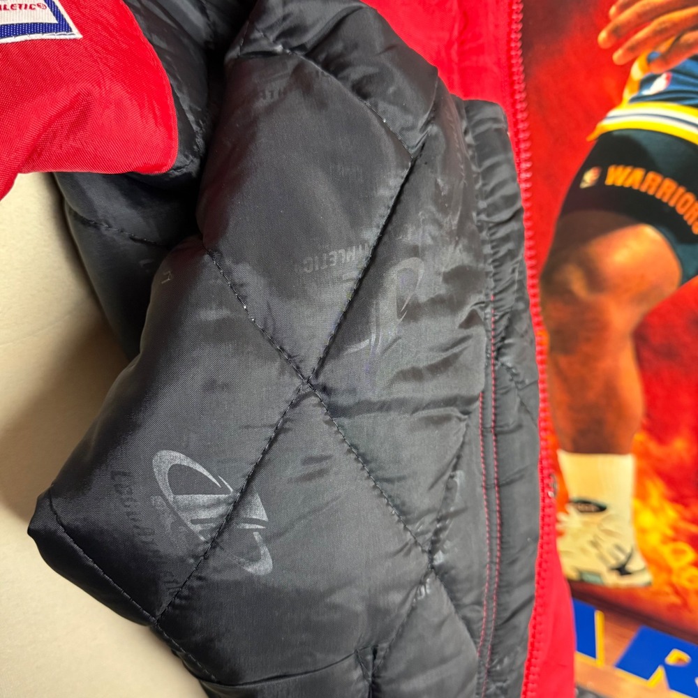 Vintage 90s Kansas City Chiefs Logo Athletic NFL Puffer Jacket Red Black Sz 2XL - Picture 13 of 13
